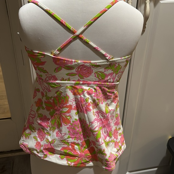 Lilly Pulitzer Tankini Swim Top Women Size Medium adjustable straps - Picture 3 of 6